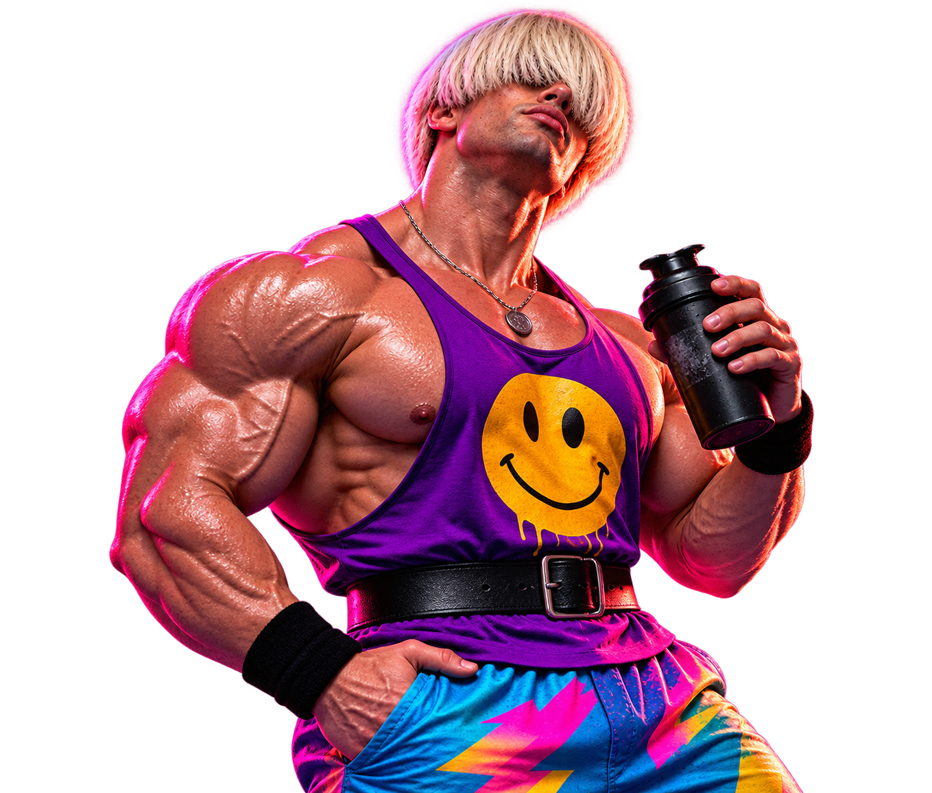 Duke Savage com seu shaker de treino