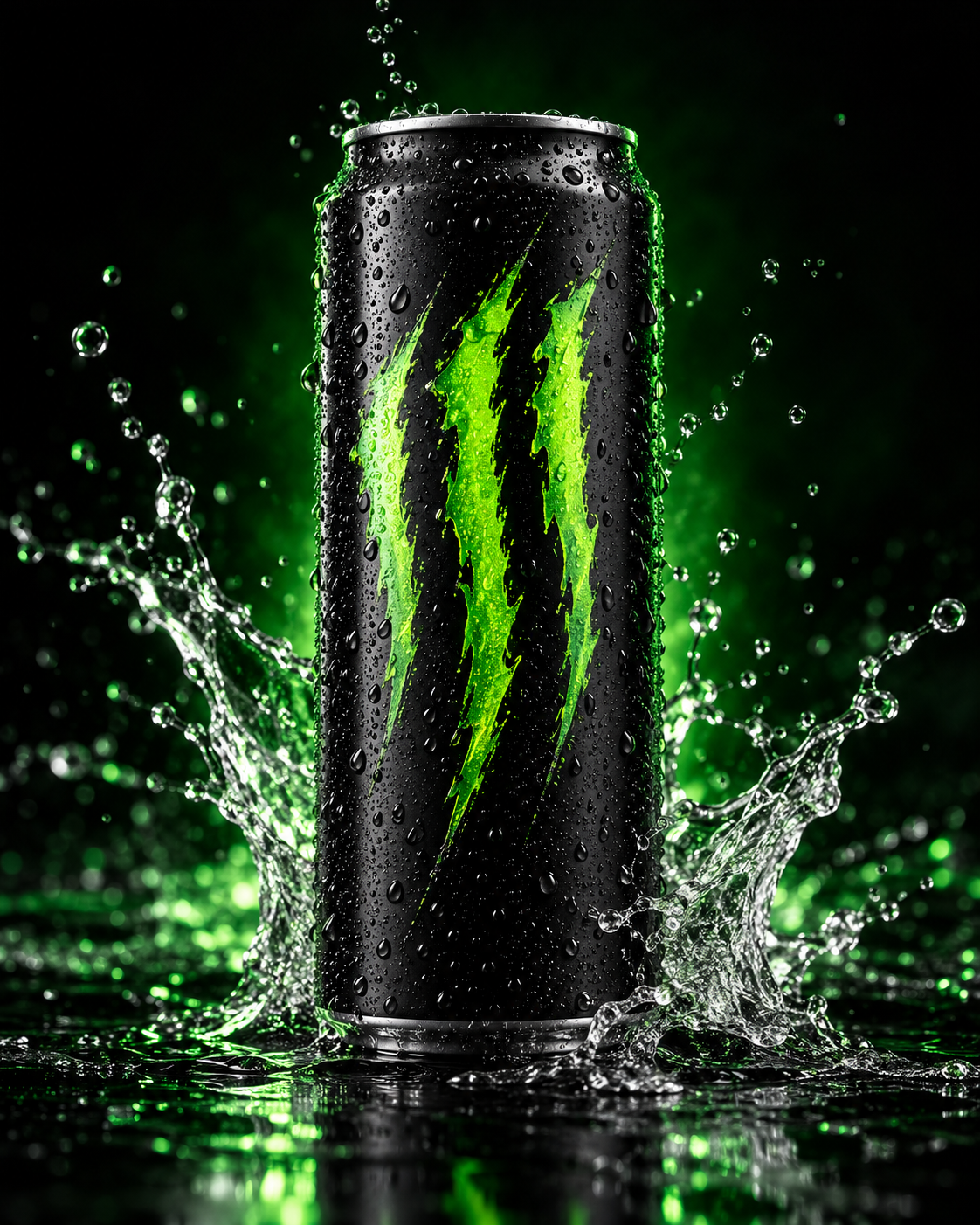 Lata de energético em conceito visual para Monster Energy